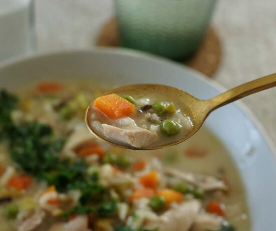 Geflügel-Reis-Suppe aus dem Slowcooker